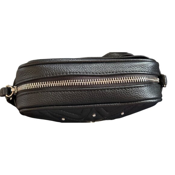 Brighton Cupid Mini Camera Bag Black Red Heart Leather Zippers Dust Bag EUC - Picture 7 of 11